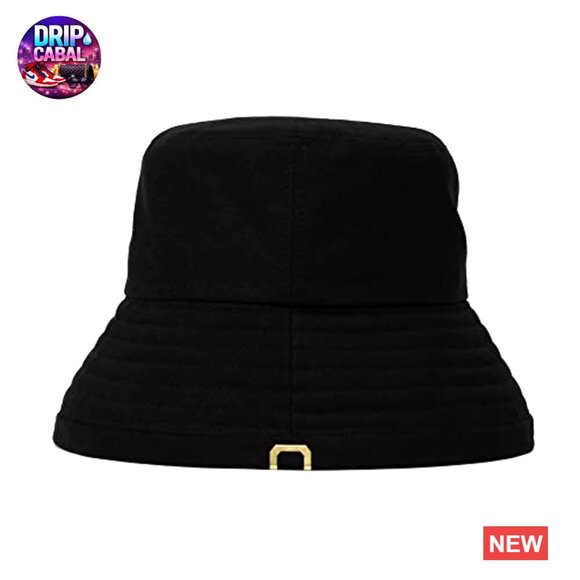 Vintage Washed Cotton Bucket Hat with Deep Brim and Gold Plated Label Vintage Washed Cotton Bucket Hat with Deep Brim and Gold  main image 2